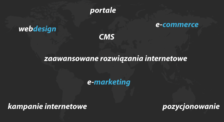 webdesign, CMS,  e-commerce, portale, e-marketing, kampanie internetowe, pozycjonowanie, zaawansowane rozwiązania internetowe